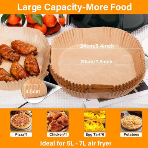 Alternative view of Papel Air Fryer Owelth 20-24 cm 200 Unidades