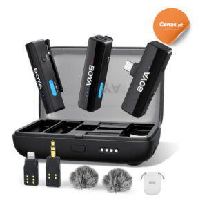 BOYA BOYALINK 2 Microfone Lavalier Sem fios Bateria de 30 horas