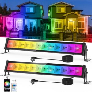 Foco LED RGB Exterior 50W – Iluminação Inteligente com Controlo por App (Pack de 2)