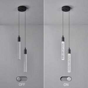 Alternative view of Candeeiro Suspenso LED Moderno Preto Kit 2 Luzes