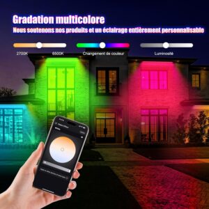 Alternative view of Foco LED RGB Exterior 180W com Controlo APP e Comando