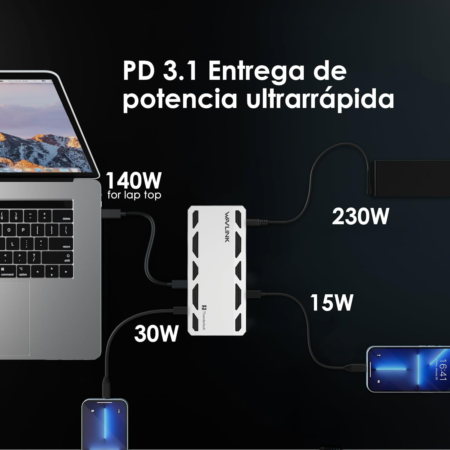 Docking station WAVLINK Thunderbolt 5 12 em 1 - Image 6