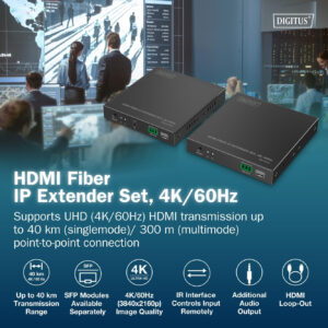 Alternative view of Extensor HDMI DIGITUS 4K por fibra ótica