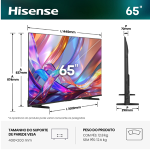 Alternative view of TV HISENSE 65E7S QLED 4k Ultra HD  Smart TV 65''